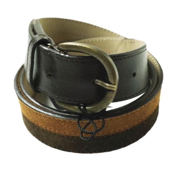 NOAH NYC ノア ニューヨーク Stripe Belt ツートーンレザーベルト 34 ブラウン g16970 | 