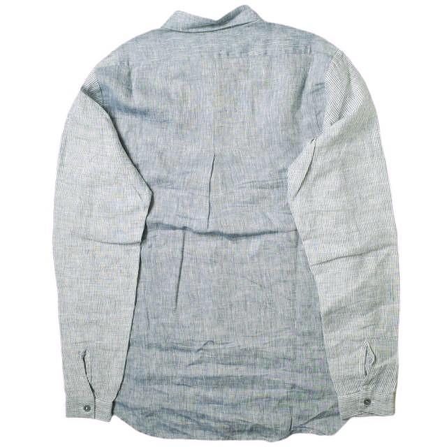 FRANK LEDER フランクリーダー ドイツ製 Switch Linen Shirt 袖切り替えリネンシャツ 0126018 S ブルー 長袖 ストライプ トップス g17034 |  | 01