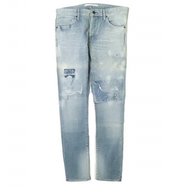 新品 e JEANS イージーンズ SEA HORSE SLIM 岡山児島 ダメージ＆リペアパッチ ストレッチスリムデニムパンツ e-801 3 定価38,500円 g17266 | 