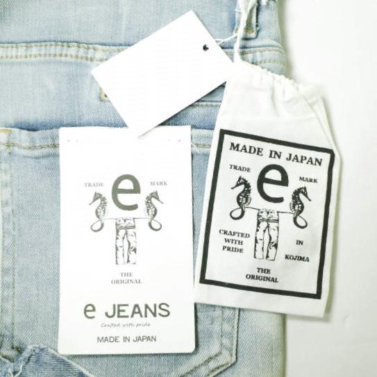 新品 e JEANS イージーンズ SEA HORSE SLIM 岡山児島 ダメージ＆リペアパッチ ストレッチスリムデニムパンツ e-801 3 定価38,500円 g17266 |  | 02