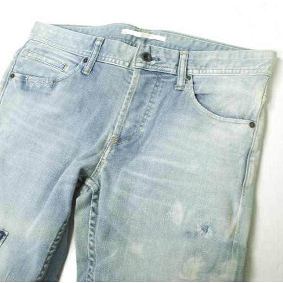 新品 e JEANS イージーンズ SEA HORSE SLIM 岡山児島 ダメージ＆リペアパッチ ストレッチスリムデニムパンツ e-801 3 定価38,500円 g17266 |  | 04