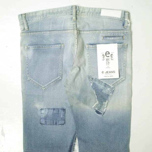 新品 e JEANS イージーンズ SEA HORSE SLIM 岡山児島 ダメージ＆リペアパッチ ストレッチスリムデニムパンツ e-801 3 定価38,500円 g17266 |  | 06