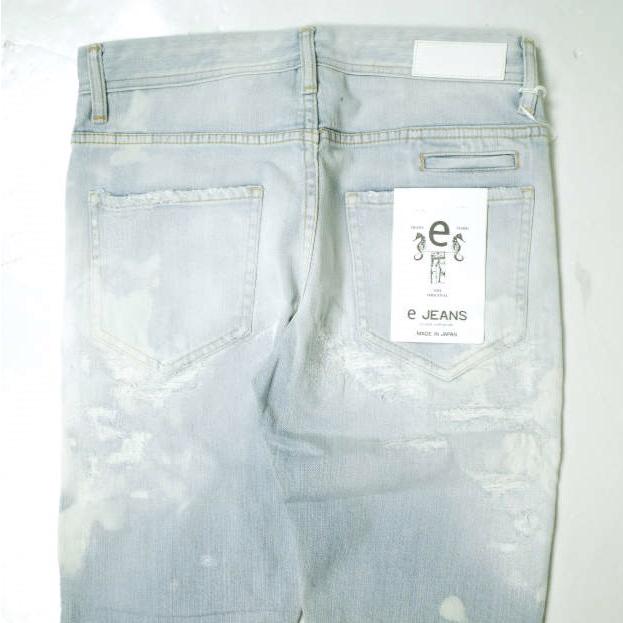 新品 e JEANS イージーンズ BIG BELLY STRAIGHT 岡山児島 リメイク＆ブリーチ加工 ストレッチスリムデニムパンツ e-805 1 定価33,000円 |  | 06
