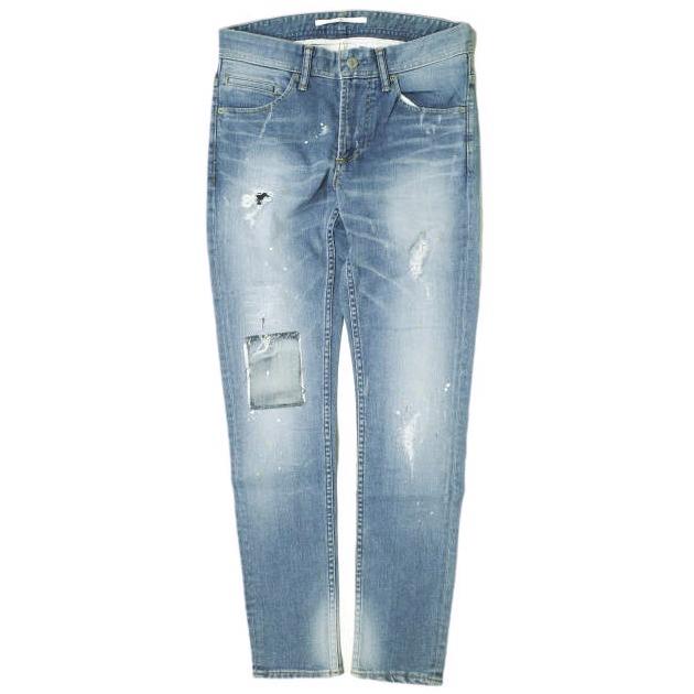 新品 e JEANS イージーンズ PAINT STRETCH SLIM 岡山児島 ペイント＆リペア加工 ストレッチスリムデニムパンツ e801-008 0 定価38,500円 | 