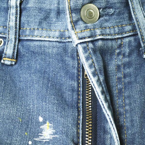 新品 e JEANS イージーンズ PAINT STRETCH SLIM 岡山児島 ペイント＆リペア加工 ストレッチスリムデニムパンツ e801-008 0 定価38,500円 |  | 03