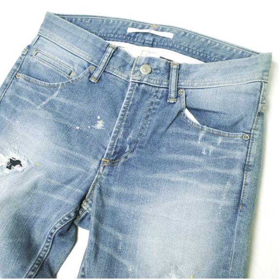 新品 e JEANS イージーンズ PAINT STRETCH SLIM 岡山児島 ペイント＆リペア加工 ストレッチスリムデニムパンツ e801-008 0 定価38,500円 |  | 04