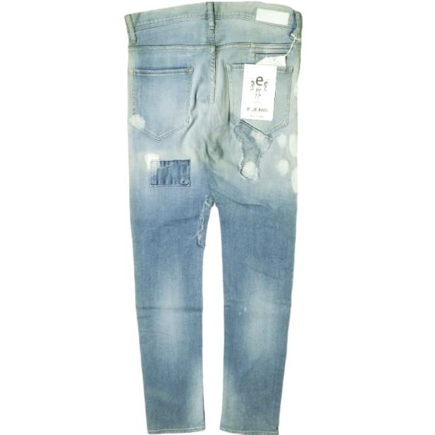 新品 e JEANS イージーンズ SEA HORSE SLIM 岡山児島 ダメージ＆リペアパッチ ストレッチスリムデニムパンツ e-801 3 定価38,500円 g17273 |  | 01