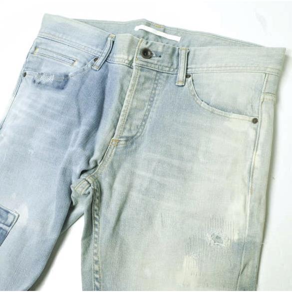 新品 e JEANS イージーンズ SEA HORSE SLIM 岡山児島 ダメージ＆リペアパッチ ストレッチスリムデニムパンツ e-801 3 定価38,500円 g17273 |  | 04