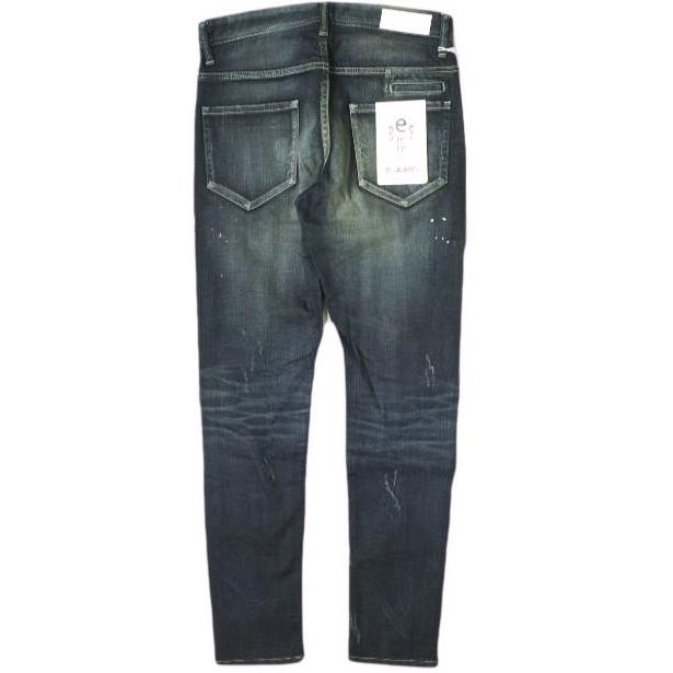 新品 e JEANS イージーンズ e-801 SLIM STRETCH 岡山児島 ダメージ＆ペイント加工 スリムストレッチデニムパンツ 0 DARK BLUE 定価35,200円 |  | 01