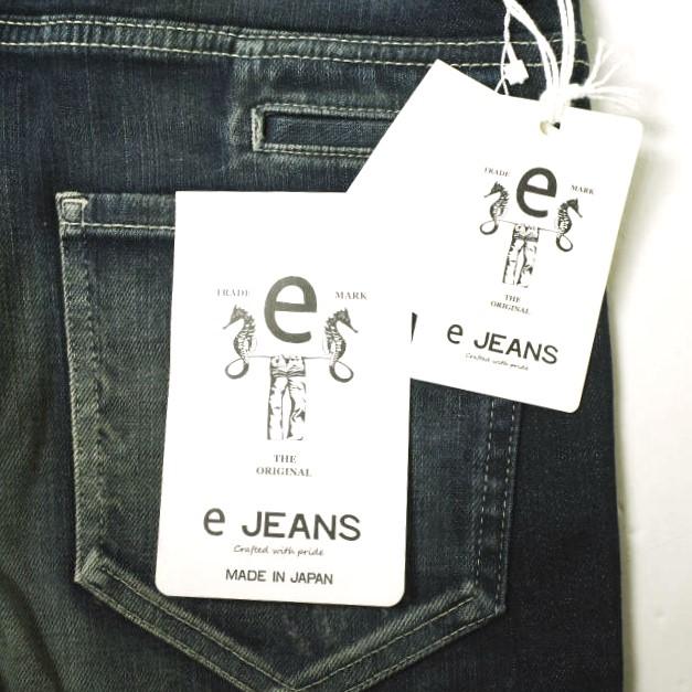 新品 e JEANS イージーンズ e-801 SLIM STRETCH 岡山児島 ダメージ＆ペイント加工 スリムストレッチデニムパンツ 0 DARK BLUE 定価35,200円 |  | 02