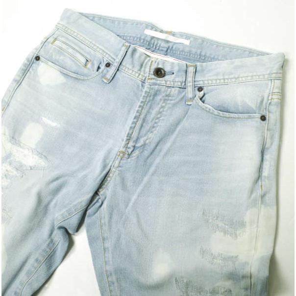 新品 e JEANS イージーンズ TAPERED 岡山児島 リペア＆ブリーチ加工 テーパードデニムパンツ e-L805-039 25 azure blue 定価36,300円 |  | 04