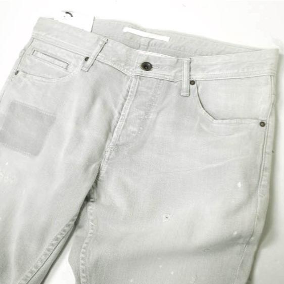 新品 e JEANS イージーンズ 日本製 岡山児島 ダメージ＆ペイント加工 スキニーデニムパンツ e-801G 4 A.GRAY スリム 定価35,200円 g17303 |  | 03