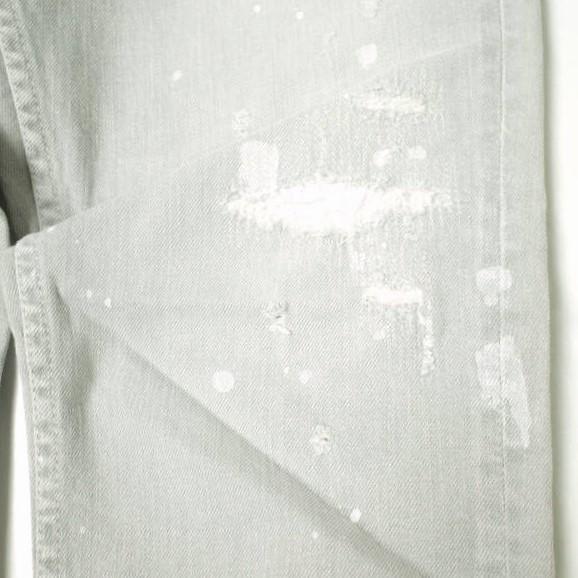 新品 e JEANS イージーンズ 日本製 岡山児島 ダメージ＆ペイント加工 スキニーデニムパンツ e-801G 4 A.GRAY スリム 定価35,200円 g17303 |  | 05