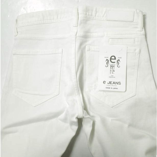 新品 e JEANS イージーンズ SLIM STRAIGHT 岡山児島 ダメージ加工 スキニーデニムパンツ 171100801 23inch WHITE 定価34,100円 g17306 |  | 05
