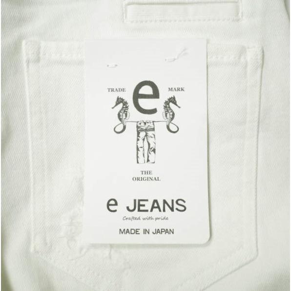 新品 e JEANS イージーンズ SLIM STRAIGHT 岡山児島 ダメージ加工 スキニーデニムパンツ 171100801 23inch WHITE 定価34,100円 g17306 |  | 07