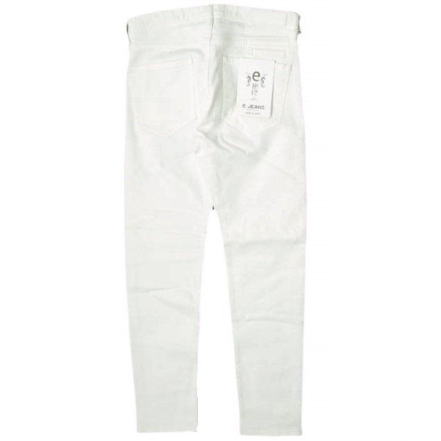新品 e JEANS イージーンズ SLIM STRAIGHT 岡山児島 ダメージ加工 スキニーデニムパンツ 171100801 23inch WHITE 定価34,100円 g17309 |  | 01