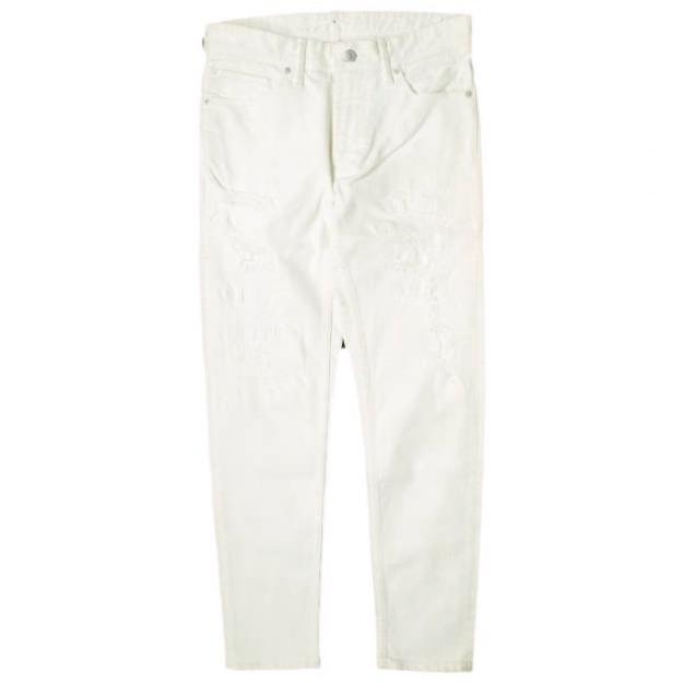 新品 e JEANS イージーンズ SLIM STRETCH 岡山児島 汚れ＆リペア加工 スリムストレッチデニムパンツ e701-002 0 WHITE 定価36,300円 | 