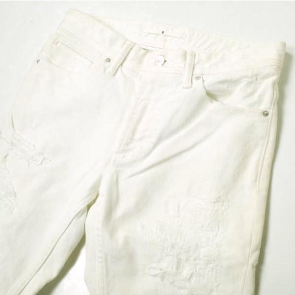 新品 e JEANS イージーンズ SLIM STRETCH 岡山児島 汚れ＆リペア加工 スリムストレッチデニムパンツ e701-002 0 WHITE 定価36,300円 |  | 03