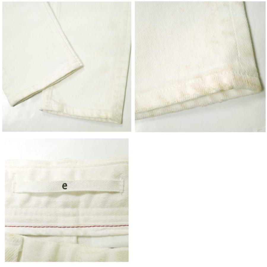 新品 e JEANS イージーンズ SLIM STRETCH 岡山児島 汚れ＆リペア加工 スリムストレッチデニムパンツ e701-002 0 WHITE 定価36,300円 |  | 09