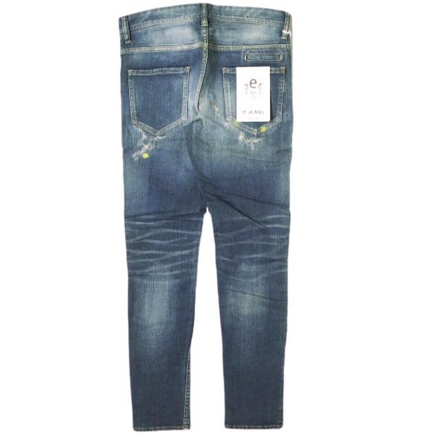 新品 e JEANS イージーンズ STRETCH SLIM 岡山児島 襤褸パッチワークストレッチスリムデニムパンツ e801-028 0 定価59,500円 g17376 |  | 01