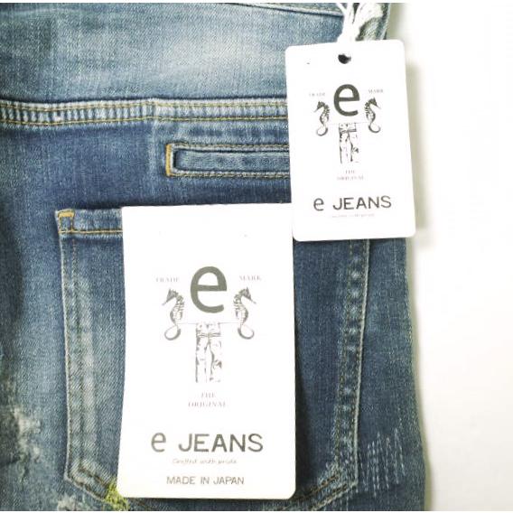 新品 e JEANS イージーンズ STRETCH SLIM 岡山児島 襤褸パッチワークストレッチスリムデニムパンツ e801-028 0 定価59,500円 g17376 |  | 02