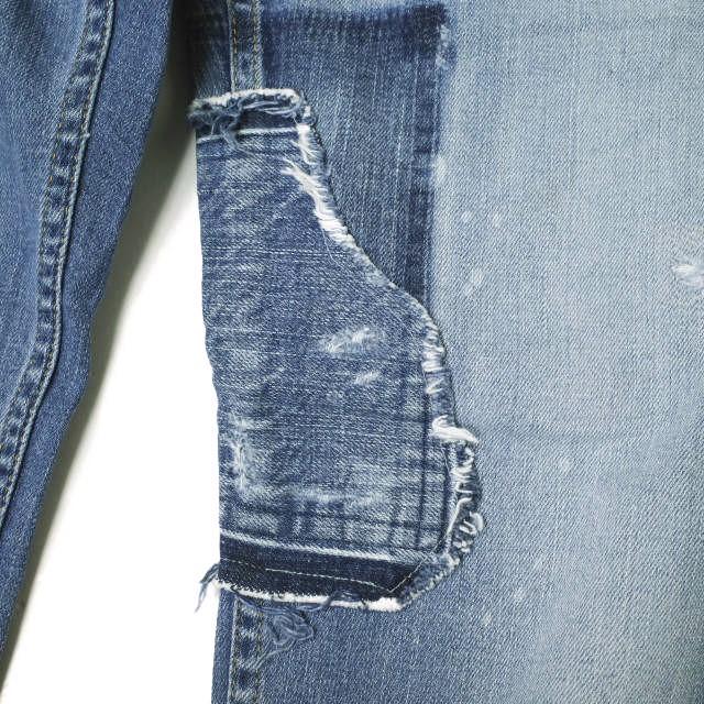 新品 e JEANS イージーンズ 日本製 SLIM 岡山児島 ダメージ＆リペアパッチ ストレッチスリムデニムパンツ 171200901 3 定価38,500円 g17392 |  | 05