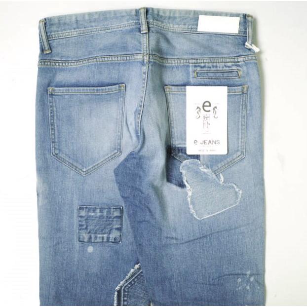 新品 e JEANS イージーンズ 日本製 SLIM 岡山児島 ダメージ＆リペアパッチ ストレッチスリムデニムパンツ 171200901 0 定価38,500円 g17393 |  | 06
