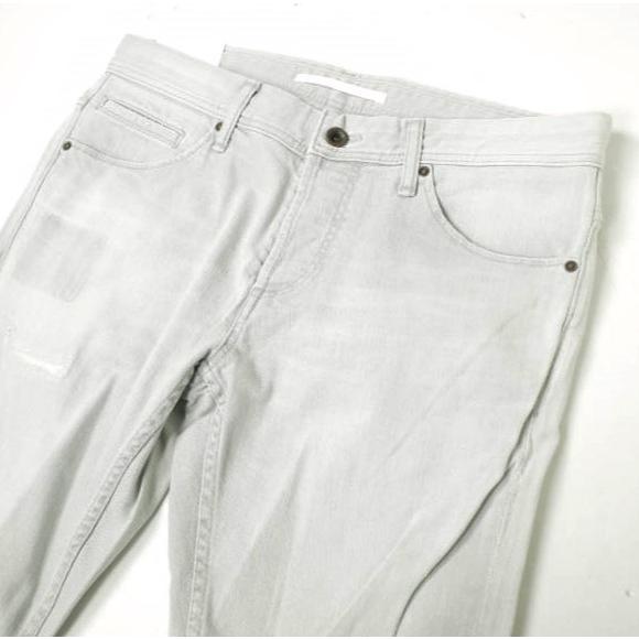 新品 e JEANS イージーンズ SEA HORSE SLIM 岡山児島 ダメージ加工 スキニーデニムパンツ e-801 4 Aqua Gray スリム 定価35,200円 g17404 |  | 03