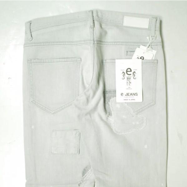 新品 e JEANS イージーンズ SLIM 岡山児島 ダメージ＆リペアパッチ加工 スキニーデニムパンツ 171201001 0 Gray 定価38,500円 g17444 |  | 07