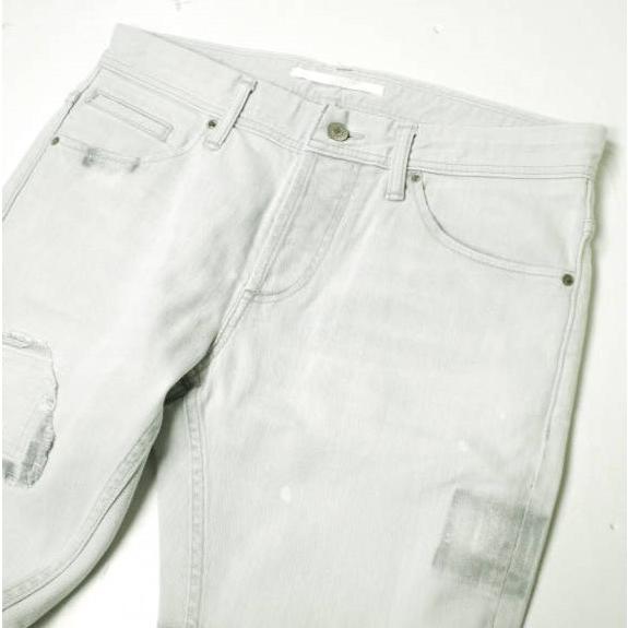 新品 e JEANS イージーンズ SLIM 岡山児島 ダメージ＆リペアパッチ加工 スキニーデニムパンツ 171201001 1 Gray 定価38,500円 g17448 |  | 03