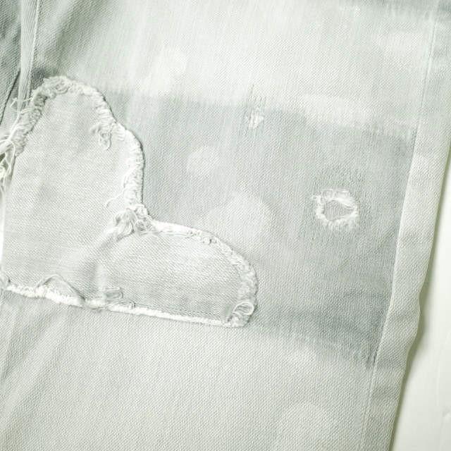 新品 e JEANS イージーンズ STRAIGHT 岡山児島 ダメージ＆リペア加工 ストレートデニムパンツ e-805-068 3 majolica gray 定価38,500円 |  | 05