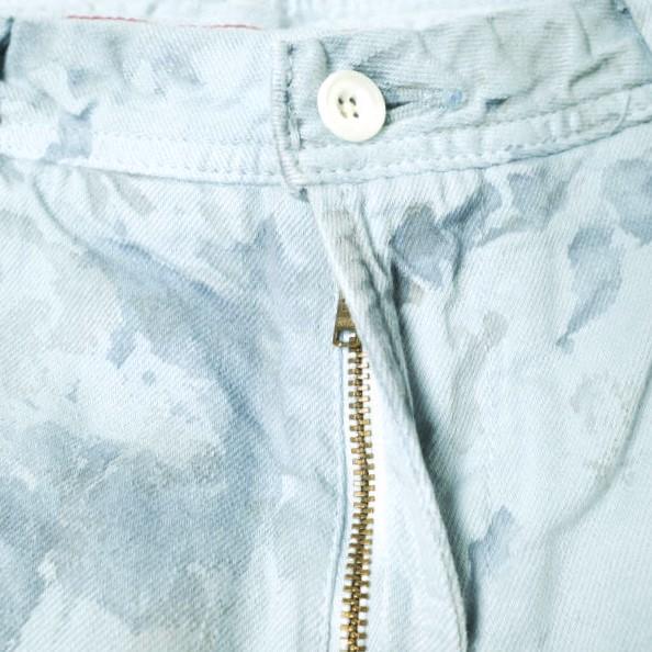 新品 e JEANS イージーンズ SHORT HEAD 岡山児島 カモフラージュ 綿麻 デニムショーツ e-HP802 2 Blue Camo ジーンズ 定価28,600円 g17470 |  | 04