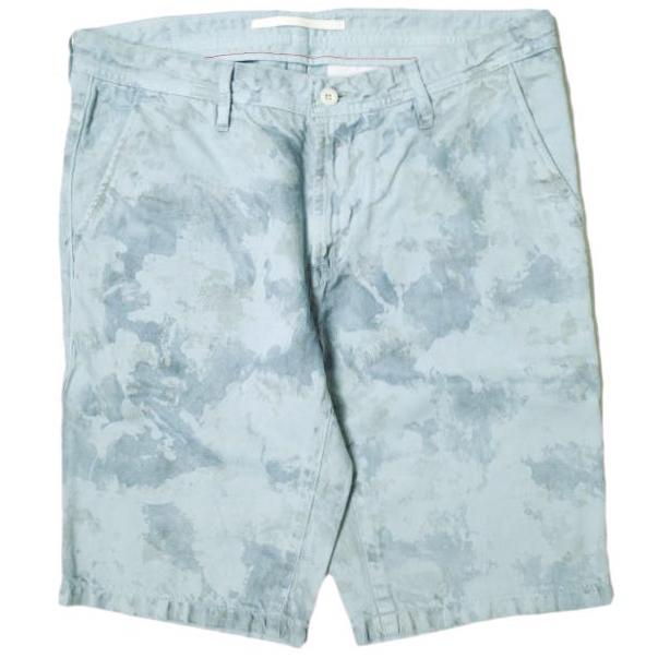 新品 e JEANS イージーンズ SHORT HEAD 岡山児島 カモフラージュ 綿麻 デニムショーツ e-HP802 4 Blue Camo ジーンズ 定価28,600円 g17471 | 