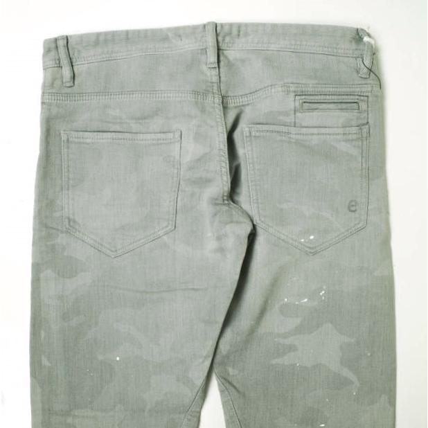 新品 e JEANS イージーンズ 日本製 岡山児島 ペイントカモフラージュジョグデニムパンツ e-802G 2 GRAY TWIST 迷彩 定価35,200円 g17505 |  | 06