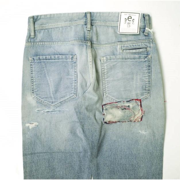 新品 e JEANS イージーンズ 岡山児島 チェックリペアパッチ スリムセルビッチデニムパンツ e-805SV 1 D.INDIGO ジーンズ 定価41,800円 |  | 05