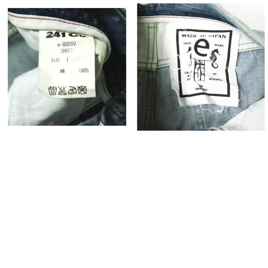 新品 e JEANS イージーンズ 岡山児島 チェックリペアパッチ スリムセルビッチデニムパンツ e-805SV 1 D.INDIGO ジーンズ 定価41,800円 |  | 09