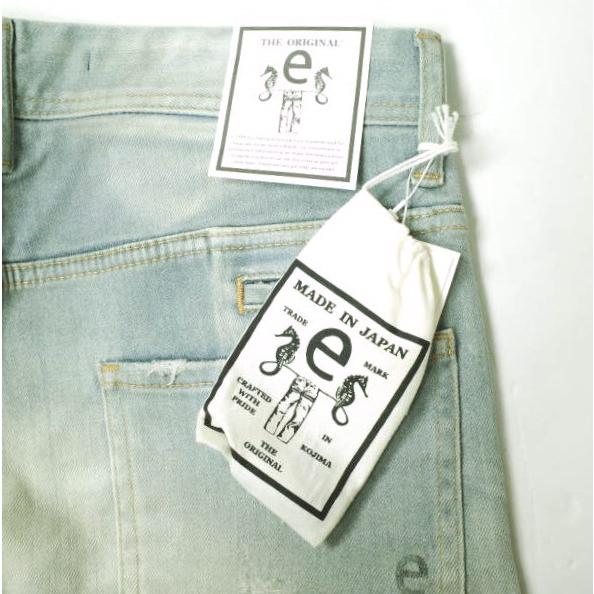 新品 e JEANS イージーンズ 岡山児島 ダメージ＆汚れ加工 ストレッチスリムデニムパンツ e-801 3 B.INDIGO ジーンズ 定価33,000円 g17545 |  | 02