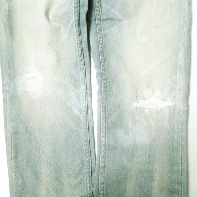 新品 e JEANS イージーンズ 岡山児島 ダメージ＆汚れ加工 ストレッチスリムデニムパンツ e-801 3 B.INDIGO ジーンズ 定価33,000円 g17545 |  | 05