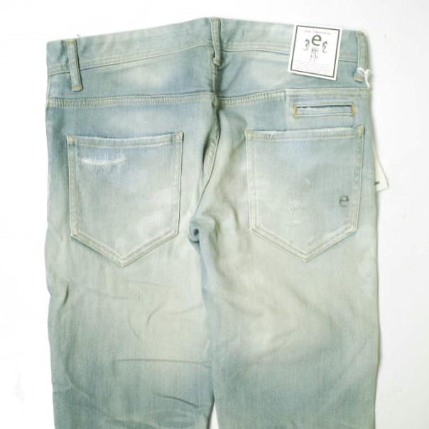 新品 e JEANS イージーンズ 岡山児島 ダメージ＆汚れ加工 ストレッチスリムデニムパンツ e-801 3 B.INDIGO ジーンズ 定価33,000円 g17545 |  | 06