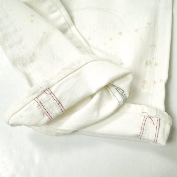新品 e JEANS イージーンズ 岡山児島 ペイント加工 ストレッチスキニーデニムパンツ e-804G 2 White ジップフライ ジーンズ g17567 |  | 07