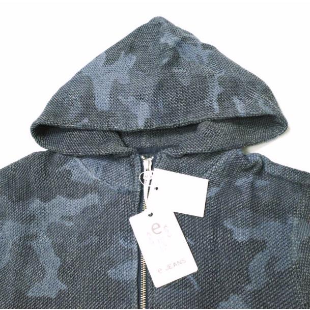 新品 e JEANS イージーンズ HONEYCOMB ZIP HOODIE 岡山児島 ハニカム ジップパーカー e903-001 L Indigo Camouflage 定価41,800円 g17601 |  | 04