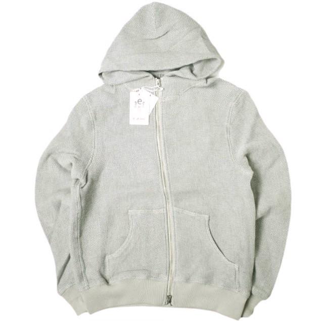新品 e JEANS イージーンズ 日本製 HONEYCOMB ZIP HOODIE 岡山児島 ハニカムコットン ジップパーカー e903-003 M Gray 定価41,800円 g17637 | 