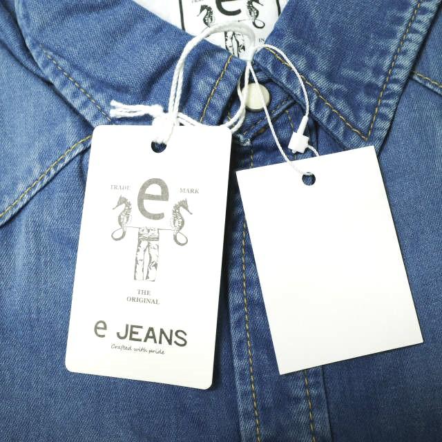 新品 e JEANS イージーンズ 日本製 岡山児島 デニムウエスタンシャツ e105-001 S Mid Blue 長袖 インディゴ 定価31,900円 トップス g17717 |  | 02