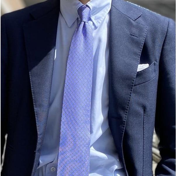 Luigi Borrelli ルイジ・ボレッリ イタリア製 小紋柄シルクプリントネクタイ 24-44-2140-160 ブルー g17758 |  | 02