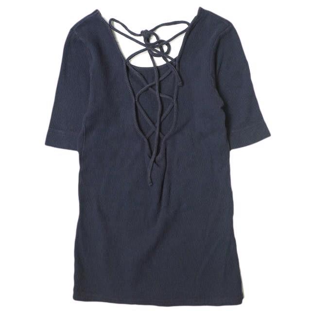 R JUBILEE アール ジュビリー 日本製 Back Lace-Up Tee バックレースアップTシャツ RJ19039027 M NAVY 半袖 トップス g17780 |  | 01