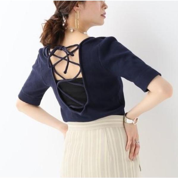 R JUBILEE アール ジュビリー 日本製 Back Lace-Up Tee バックレースアップTシャツ RJ19039027 M NAVY 半袖 トップス g17780 |  | 02