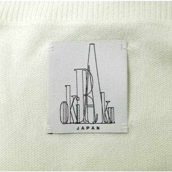 OKIRAKU オキラク long knit Vネックニットワンピース ah20201 Free Off White ライン 膝丈 トップス g17781 |  | 03