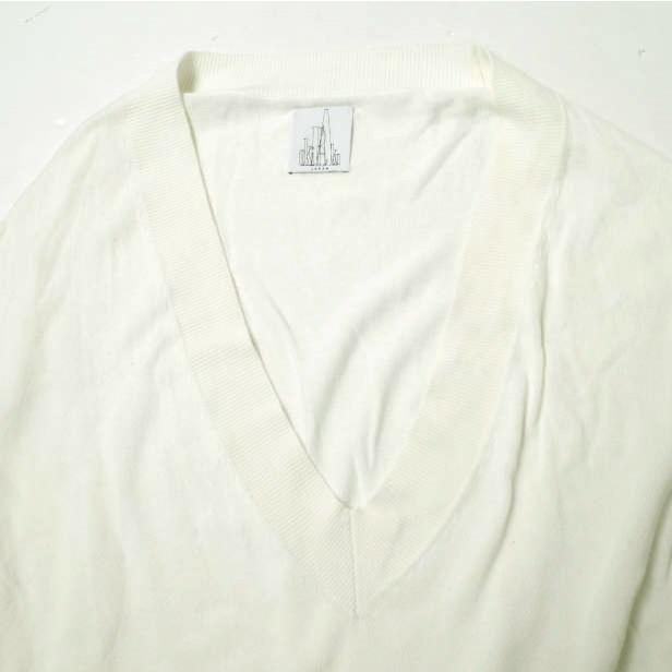 OKIRAKU オキラク long knit Vネックニットワンピース ah20201 Free Off White ライン 膝丈 トップス g17781 |  | 04