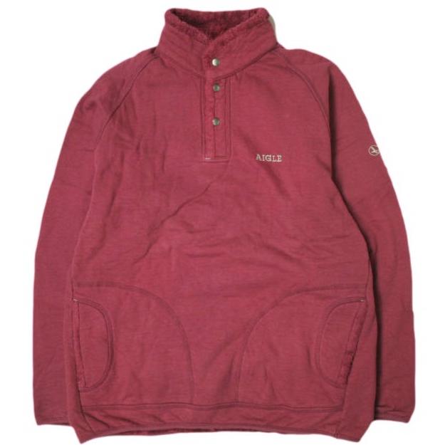 AIGLE エーグル 裏フリース プルオーバースウェット 8502-96215 M ワインレッド トレーナー トップス g17875 | 
