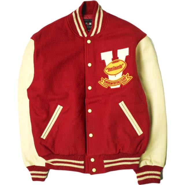 VAN JACKET INC. ヴァンヂャケット 袖レザースタジャン アワードジャケット JW-10502 LL RED スタジアムジャンパー マイケルジャクソン | 